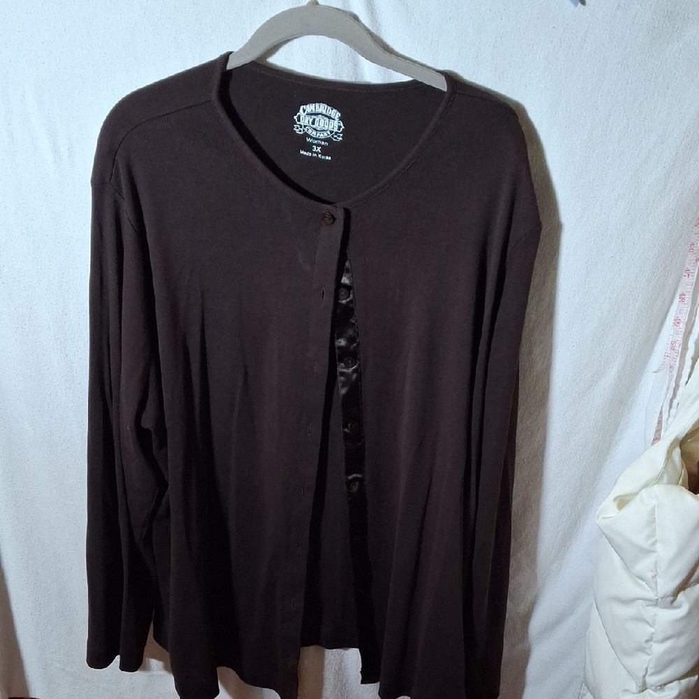 Cambridge Dry Goods Black Buttoned Long Sleeve Blouse (Can072)